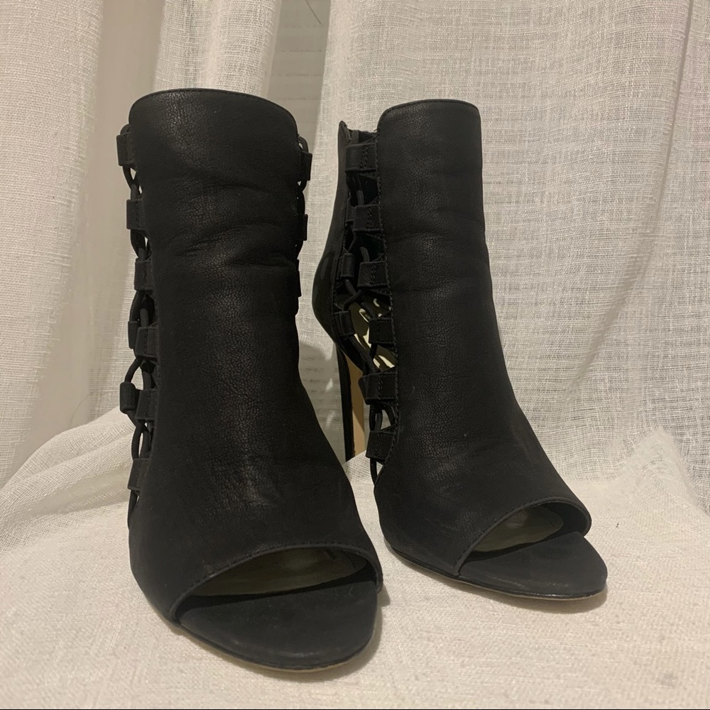 Black Opened Toe Heels - image 2